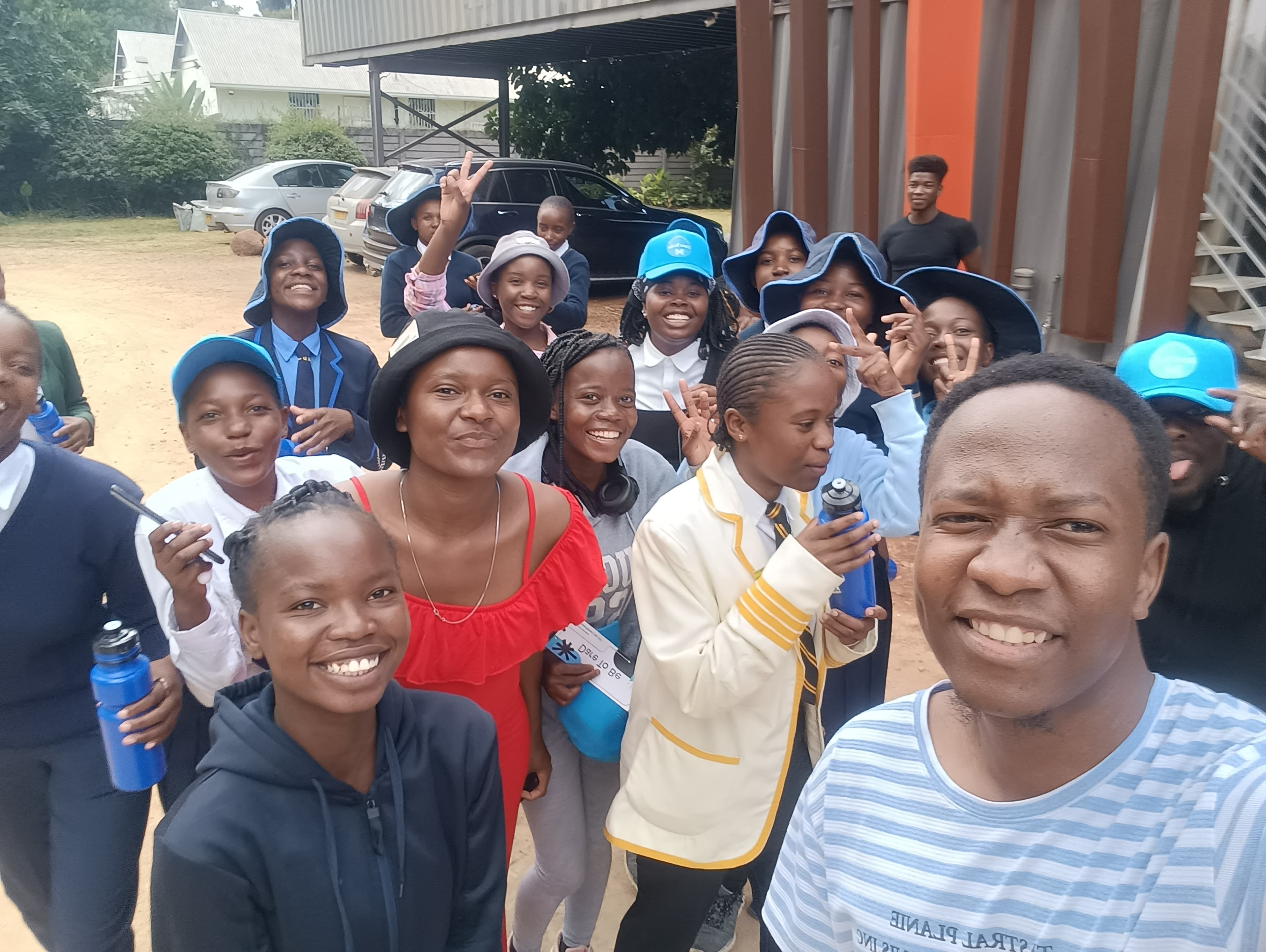 Outdoor group selfie